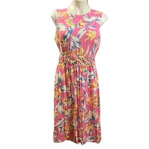 ASOS Floral Pink Sleeveless Cut Out Dress